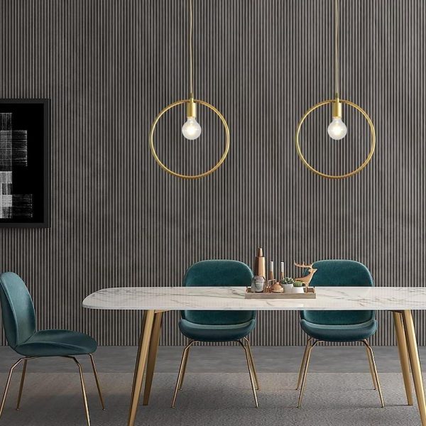 Metal Black and Gold Pendant Light Rounded Square Pendant Lighting - Image 2