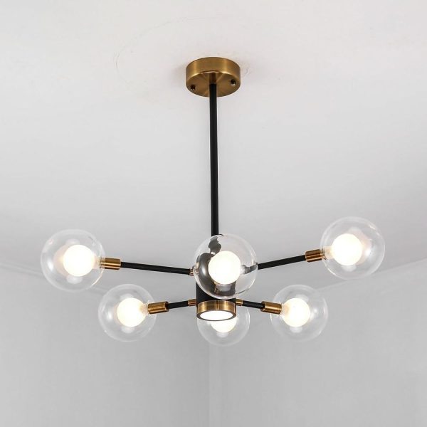 6-light LED Glass Metal Modern Chandeliers Kitchen Island Lighting - Image 5
