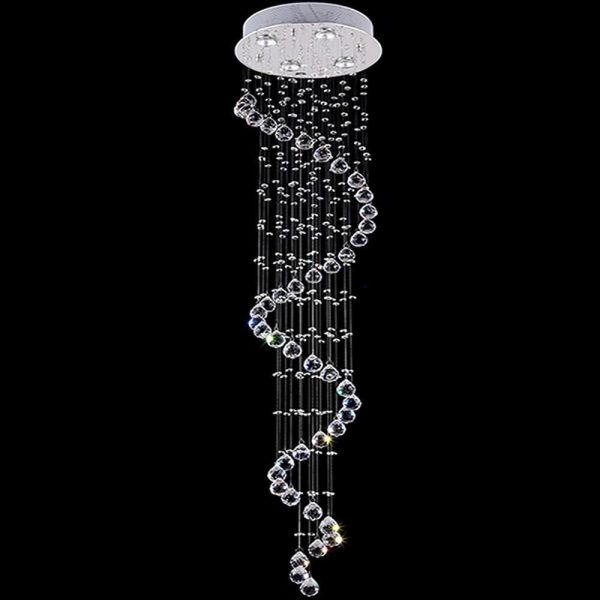 Multi Spiral Contemporary Metal Crystal Living Room Chandelier Light Fixtures - Image 4