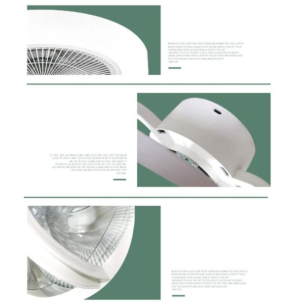 Rounded Linear Flush Mount Bladeless Ceiling Fans with Lights LED Living Room Ceiling Lights - Image 10