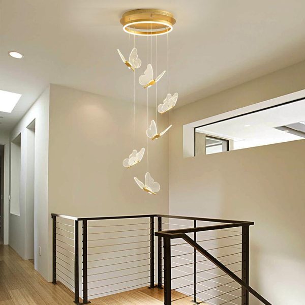 Butterfly Shapes Design Pendant Lighting Acrylic Metal Island LED Living Room Ceiling Lights - Image 4