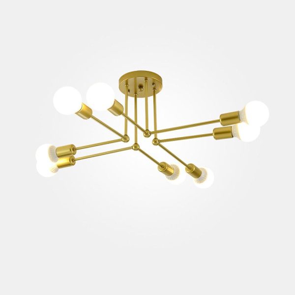 8 Light Modern Linear Gold Flush Mount Light Metal LED Ceiling Light - Image 9