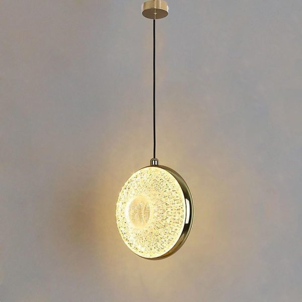 Circle Shaped Electroplated Acrylic Metal LED Modern Pendant Lighting - Image 7