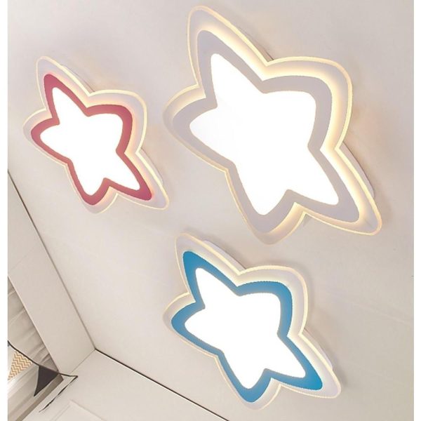 Star Shape Metal Flush Mount White Ceiling Light with a Finish and Single LED Light - Image 8