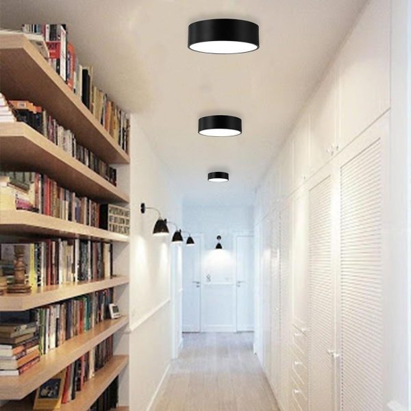 Thick Cylindrical LED Black Modern Ceiling Lights Flush Mount Light - Image 3