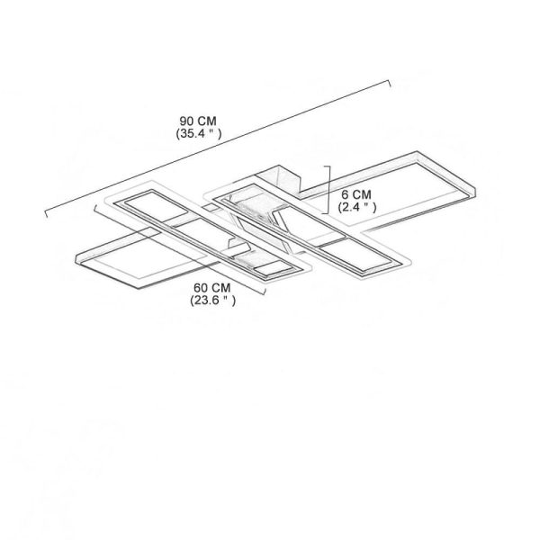 4 Rectangle LED Modern Ceiling Lights Flush Mount Lighting Ceiling Lamp - Image 6