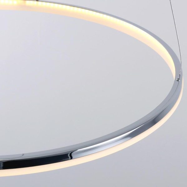 LED Circular Sturdy Modernistic Brushed Nickel Pendant Light With Remote Controller - Image 7