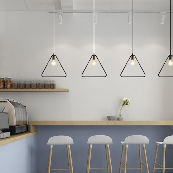 Metal Black and Gold Pendant Light Rounded Square Pendant Lighting - Image 5
