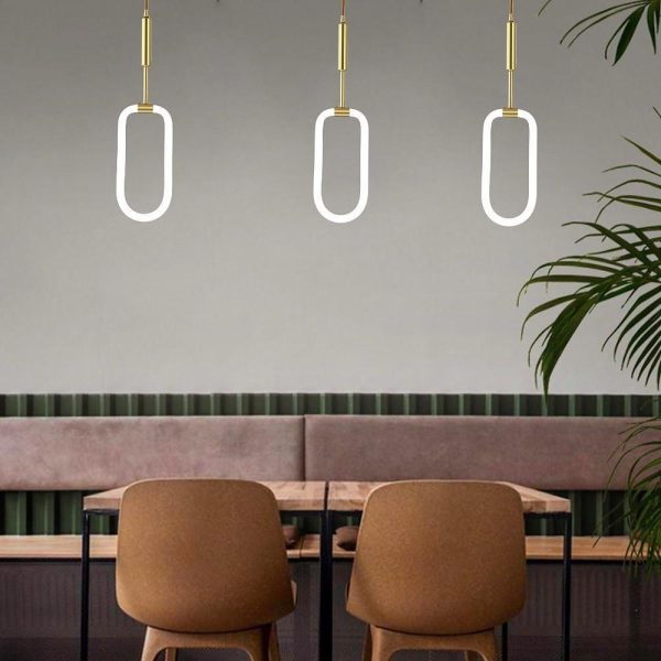 Rounded Rectangular Copper LED Nordic Kitchen Island Lighting Pendant Light - Image 4