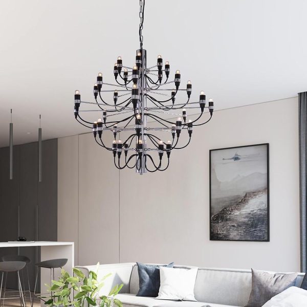 Creative 50-Light Electroplated Candlestick Design Modern Chandeliers - Image 2