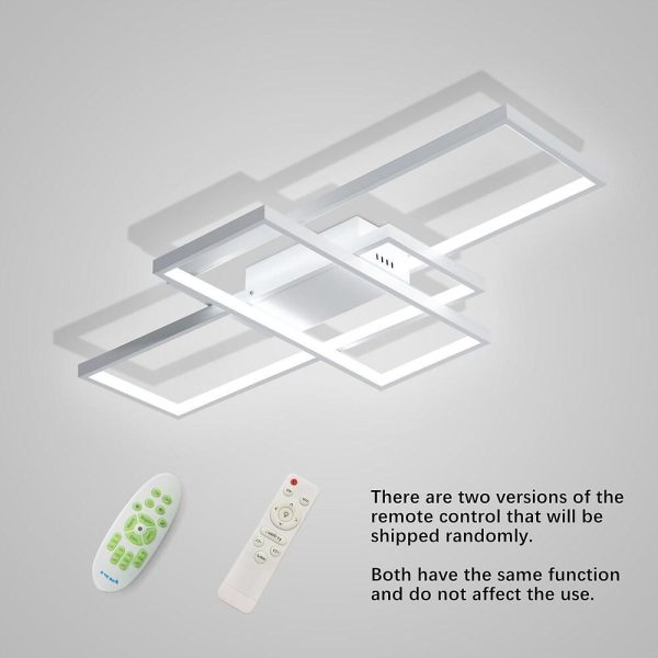 Multi Rectangle Large Flush Mount Ceiling Light with 3 Integrated Tiered Lights - Image 10