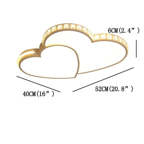 Two Heart Shaped Flush Mount Ceiling Light Dimmable Lamp 1 Bulb - Image 10