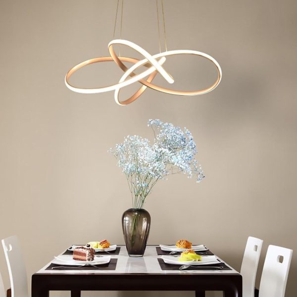 Interweaving Wave Design Pendant Lighting Aluminum Acrylic LED Ceiling Light - Image 8