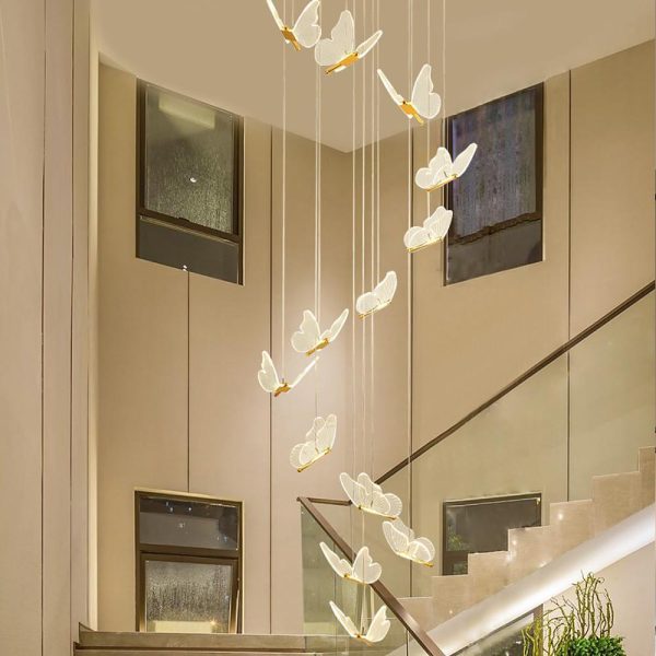 Butterfly Shapes Design Pendant Lighting Acrylic Metal Island LED Living Room Ceiling Lights - Image 2