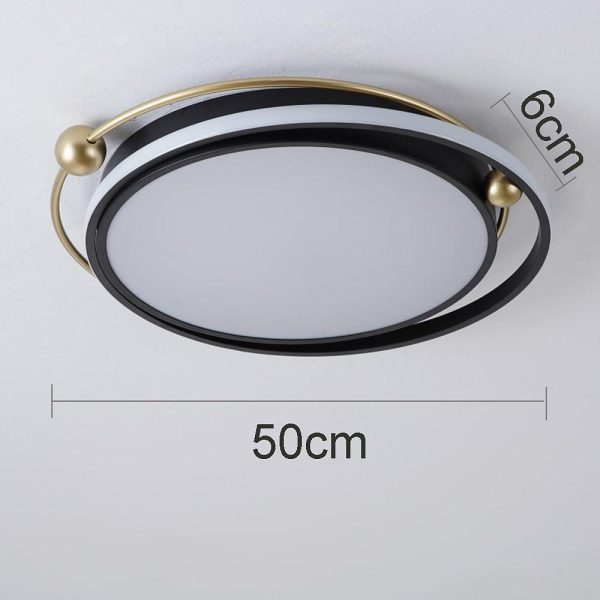 Artistic Circles Dimmable LED Black Nordic Flush Mount Ceiling Light - Image 8