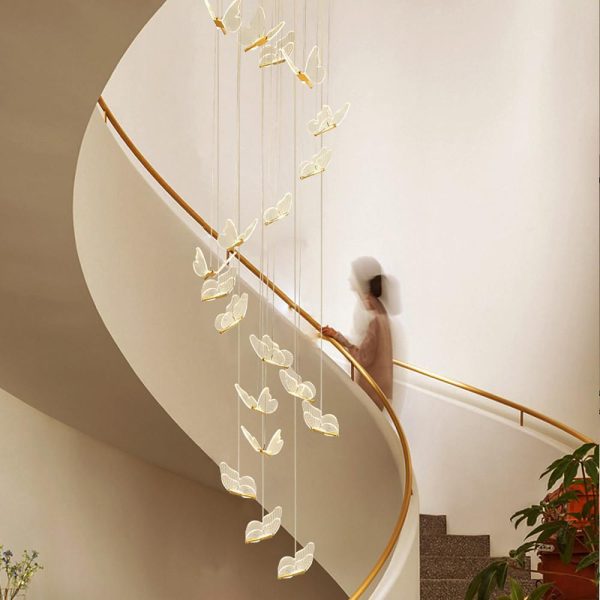 Butterfly Shapes Design Pendant Lighting Acrylic Metal Island LED Living Room Ceiling Lights - Image 3