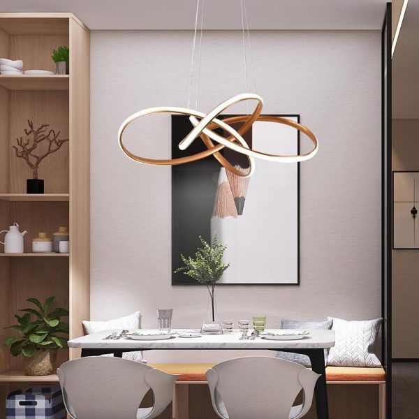 Interweaving Wave Design Pendant Lighting Aluminum Acrylic LED Ceiling Light - Image 4