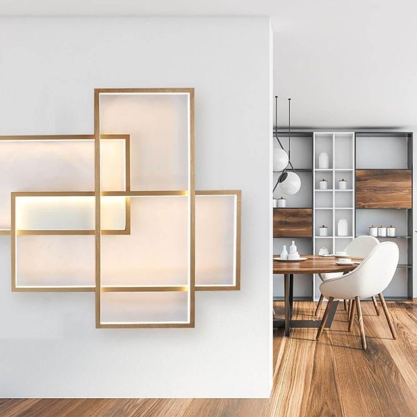 Rectangular Hybrid Modern Flush Mount Ceiling Light With 1 Central LED Light - Image 19