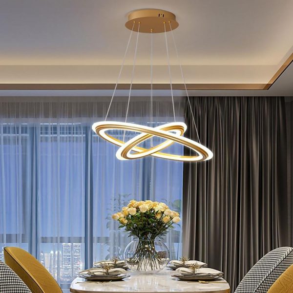2-light Circles Shaped LED Nordic Chandeliers Hanging Ceiling Lights - Image 4