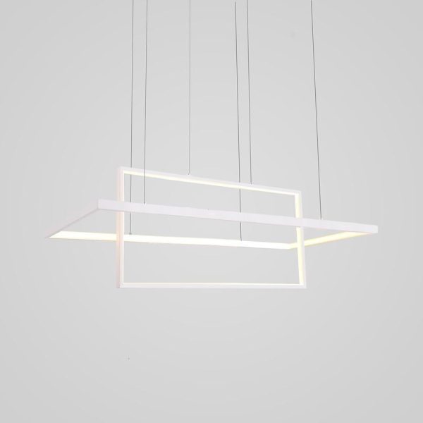 2 Rectangular LED Black Modern Pendant Lighting Hanging Ceiling Lights - Image 6