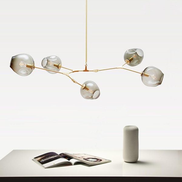 Globe Sputnik Industrial Glass Chandelier Modern Lighting with Customizable Color Shades - Image 8