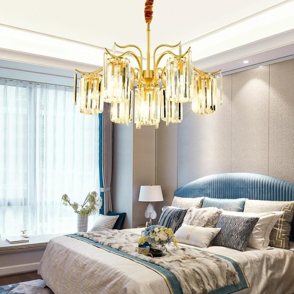 Classical 11-lights LED Copper Glass Crystal Modern Chandeliers - Image 3