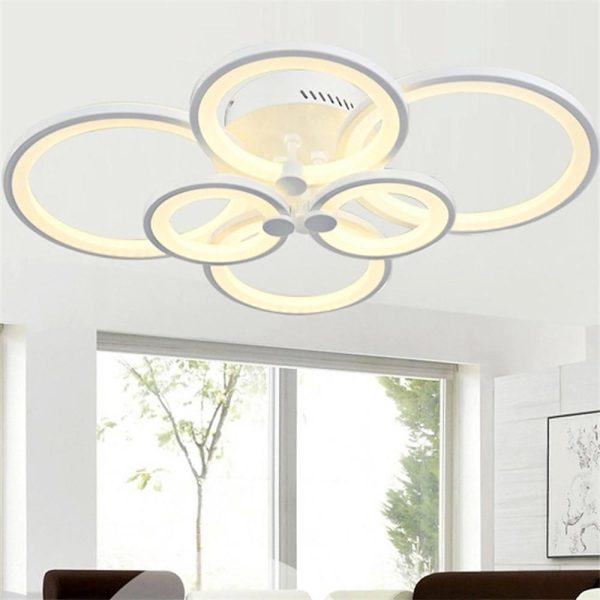Multi Circles Dimmable LED Modern Ceiling Lights Flush Mount Lighting - Image 15