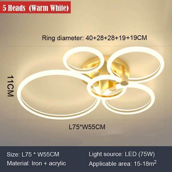 Circular Ring Dimmable LED Modern Flush Mount Lighting Ceiling Lights - Image 11