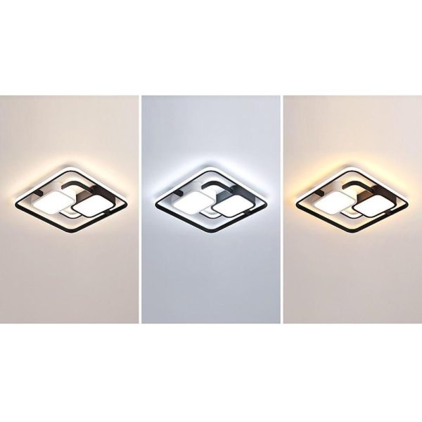 Circles Rectangles Dimmable LED Modern Ceiling Light Flush Mount Lighting - Image 13