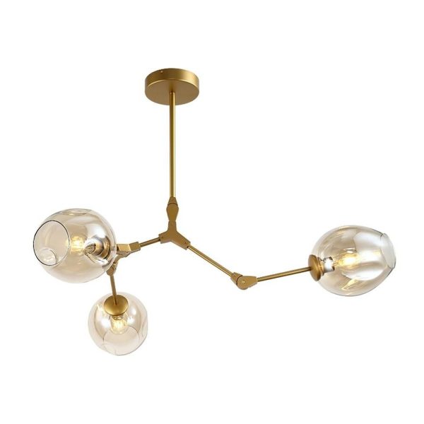 3 Bulbs Geometrical LED Modern Glass Sputnik Chandelier Pendant Light - Image 6
