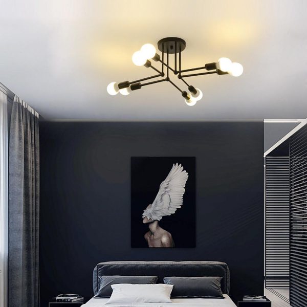 8 Light Modern Linear Gold Flush Mount Light Metal LED Ceiling Light - Image 3