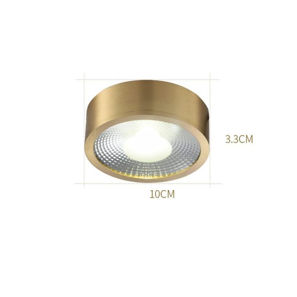 Round LED Copper Modern Ceiling Lights Flush Mount Lighting Ceiling Lamp - Image 6