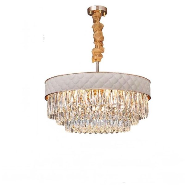 Drum Shaped LED Electroplated Crystal Modern Chandelier Pendant Light - Image 6