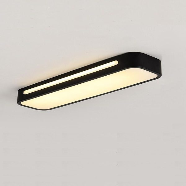 19 in. W 1-Light Long Oval LED Flush Mount Minimalist Rectangular Ceiling Light - Image 3