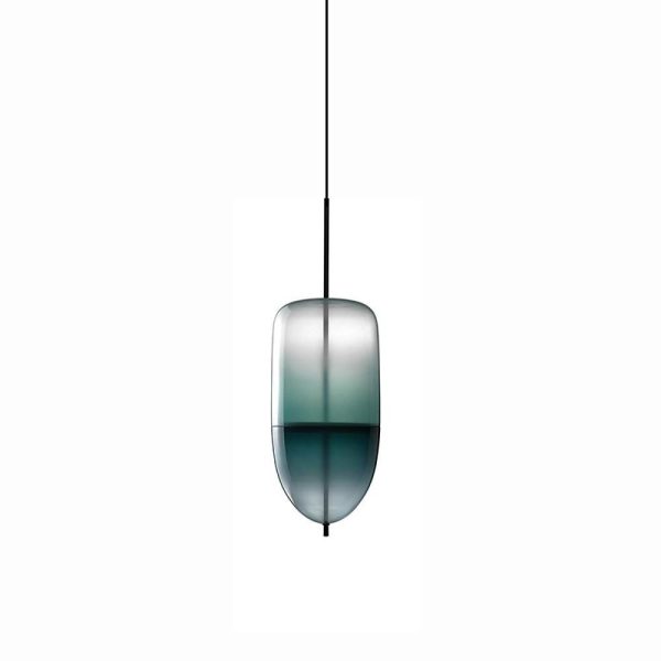 1 Bulb Gradient Blue Glass Pendant Light Modern Industrial Pendant Lamp - Image 6