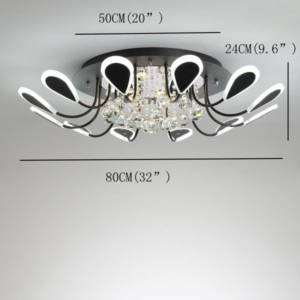 Creative Flower Shaped Dimmable LED Crystal Modern Ceiling Lights - Image 13