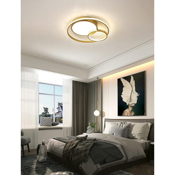 3 Ring Minimalist Acrylic LED Flush Mount Ceiling Light for Bedroom - Image 4