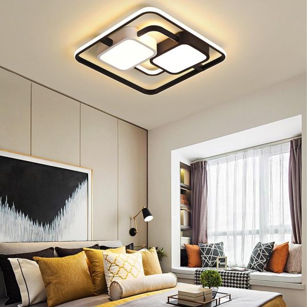 Circles Rectangles Dimmable LED Modern Ceiling Light Flush Mount Lighting - Image 6