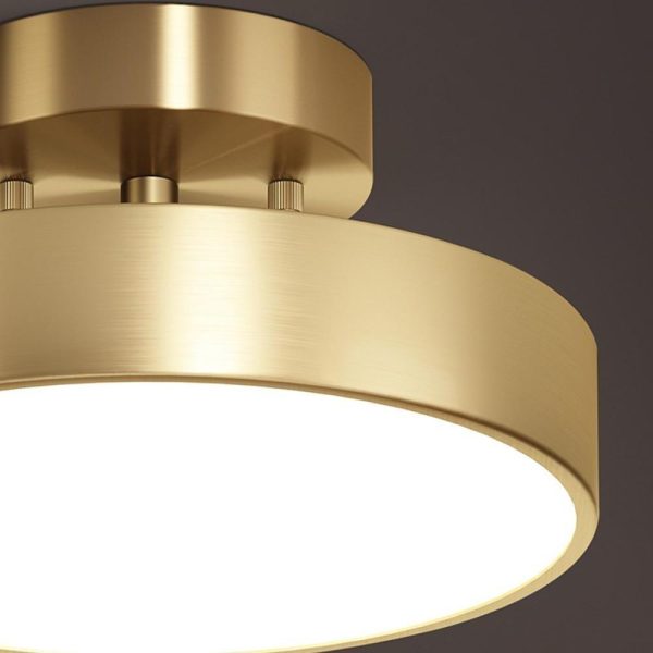 Circular Electroplated Copper LED Nordic Adjustable Ceiling Lights Flush Mount Lighting - Image 6