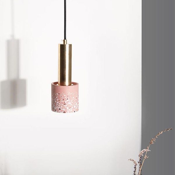 Cylinder Concrete LED Electroplated Nordic Pendant Light Island Lights - Image 4