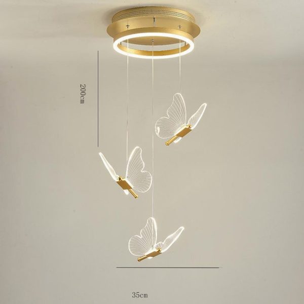Butterfly Shapes Design Pendant Lighting Acrylic Metal Island LED Living Room Ceiling Lights - Image 12