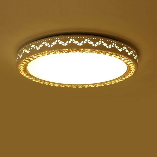 Circular Geometric Pattern LED White Modern Ceiling Light Flush Mount Lighting - Image 2