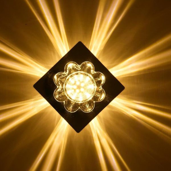 Flower Shaped Electroplated Metal Crystal LED Modern Ceiling Lights - Image 5