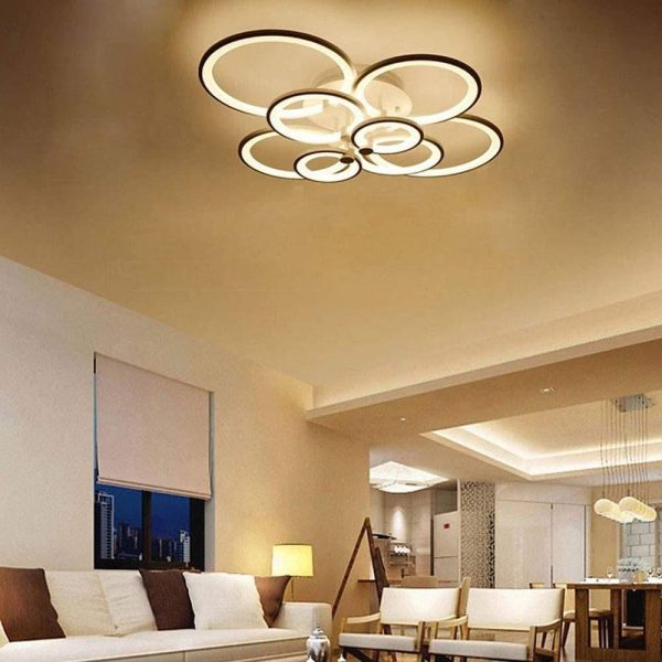 Elegant Semi Flush Mount Ceiling Lights with Unique Overlapping Rings - Image 14