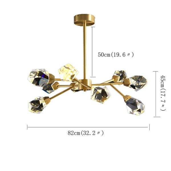 9 Lights Modern Sputnik Luxury Irregular Crystal Kitchen Chandelier - Image 5