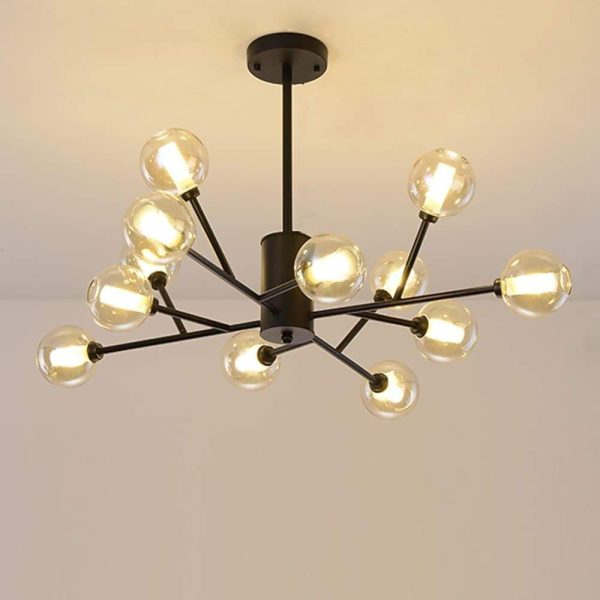 12 Bulbs Glass Sputnik Shaped LED Nordic Pendant Light Hanging Lamp Island Lights - Image 5