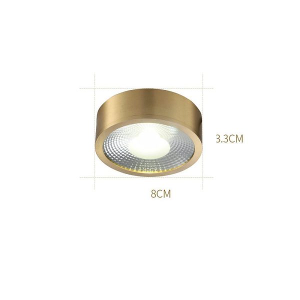 Round LED Copper Modern Ceiling Lights Flush Mount Lighting Ceiling Lamp - Image 5