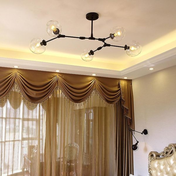 Globe Sputnik Industrial Glass Chandelier Modern Lighting with Customizable Color Shades - Image 9
