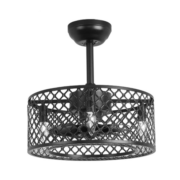 Retro Industrial Style Unique Iron Ceiling Fan Light with Remote Control - Image 4