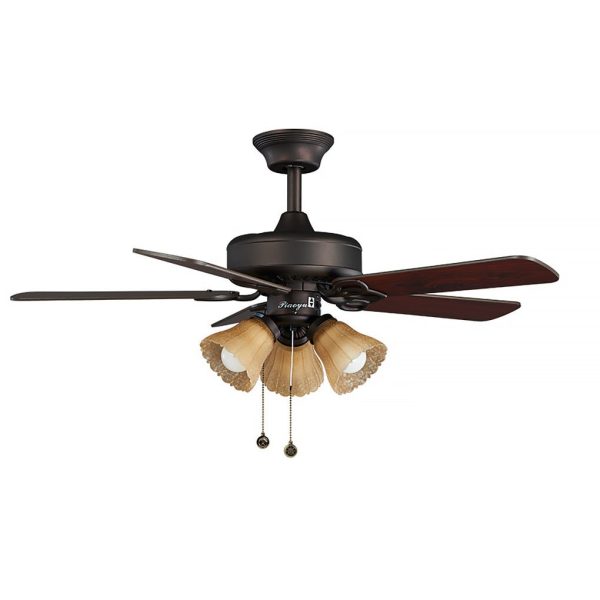 Retro Pastoral Hanging Noiseless Heat Resistant Wood Blade Ceiling Fan Lamp - Image 6